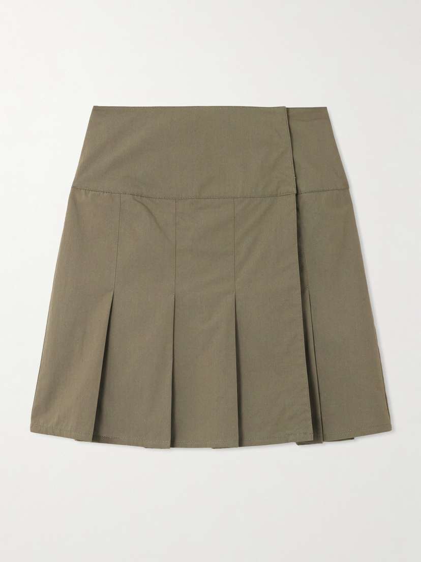Our Legacy Girdle Pleated Cotton-blend Mini Wrap Skirt