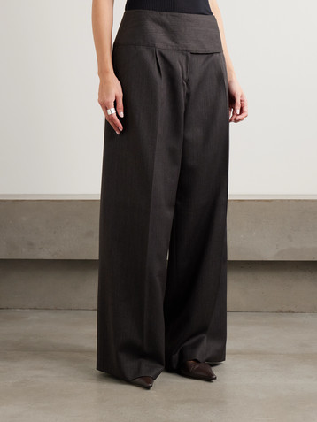 OUR LEGACY Girdle pleated wool wide-leg pants