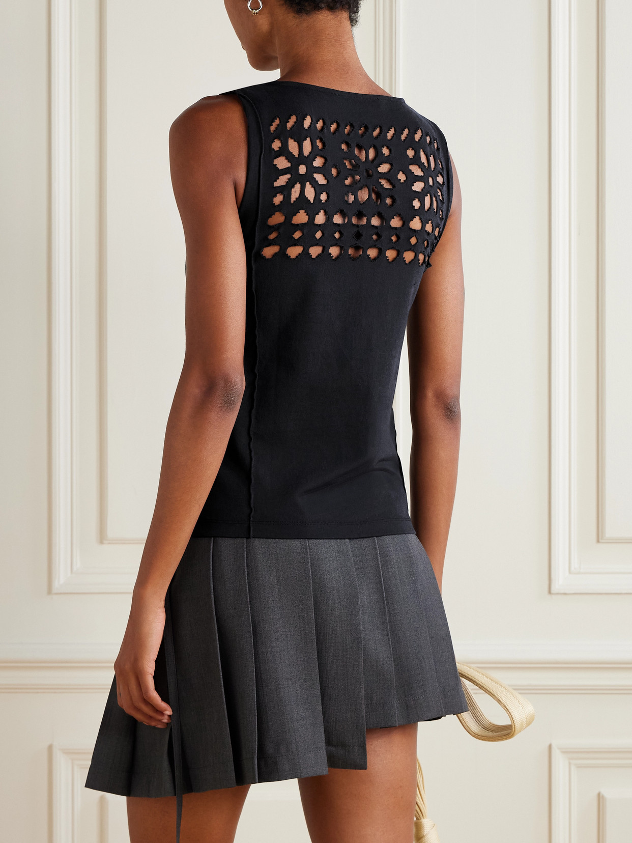 Cutout Cotton-Jersey Tank