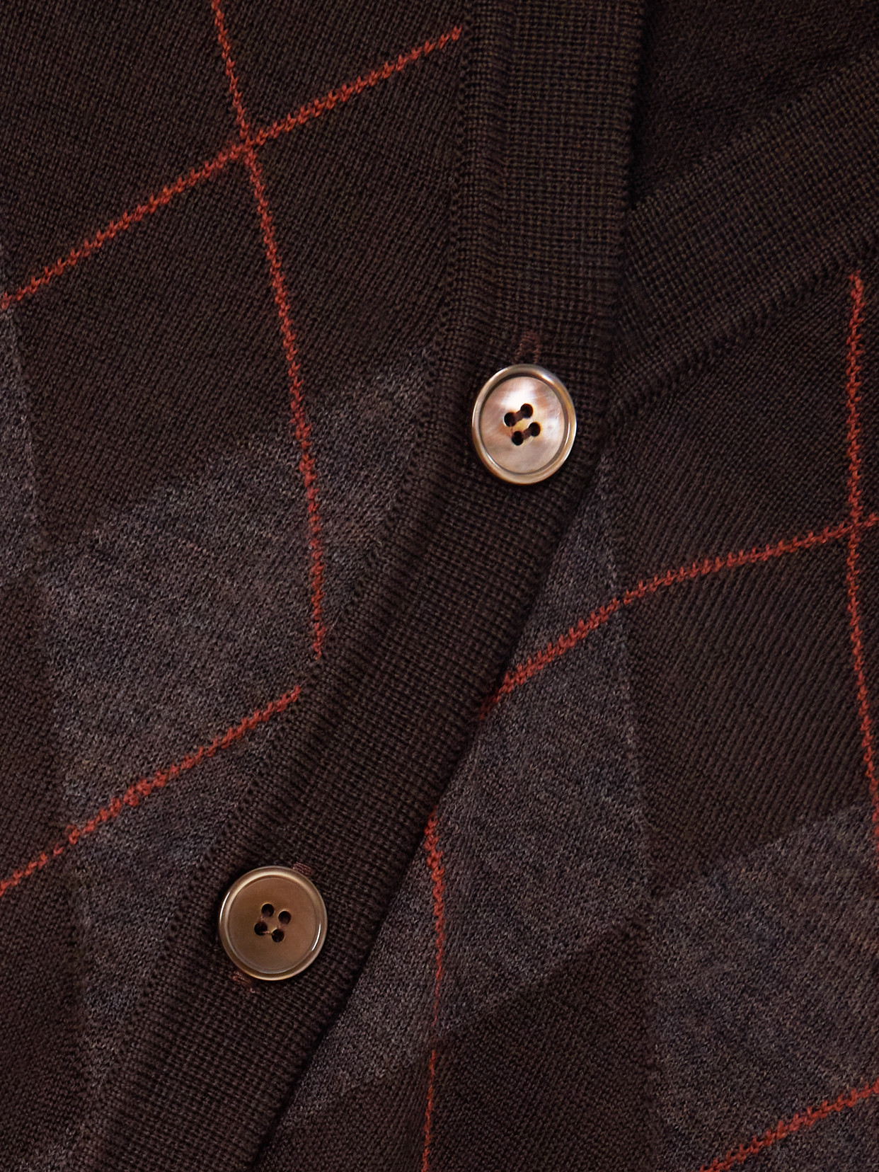 Our Legacy Argyle Pattern Long Sleeve Knitwear Top In Burgundy