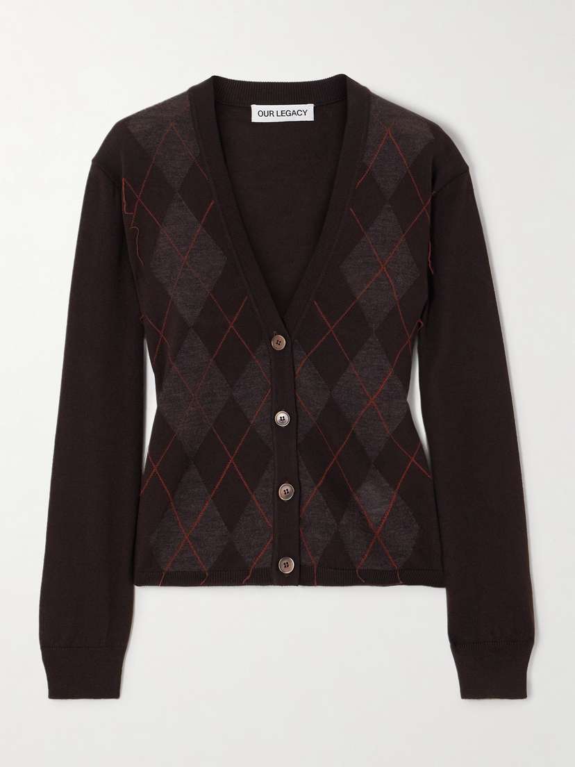 Our Legacy Ivy Argyle Wool Cardigan