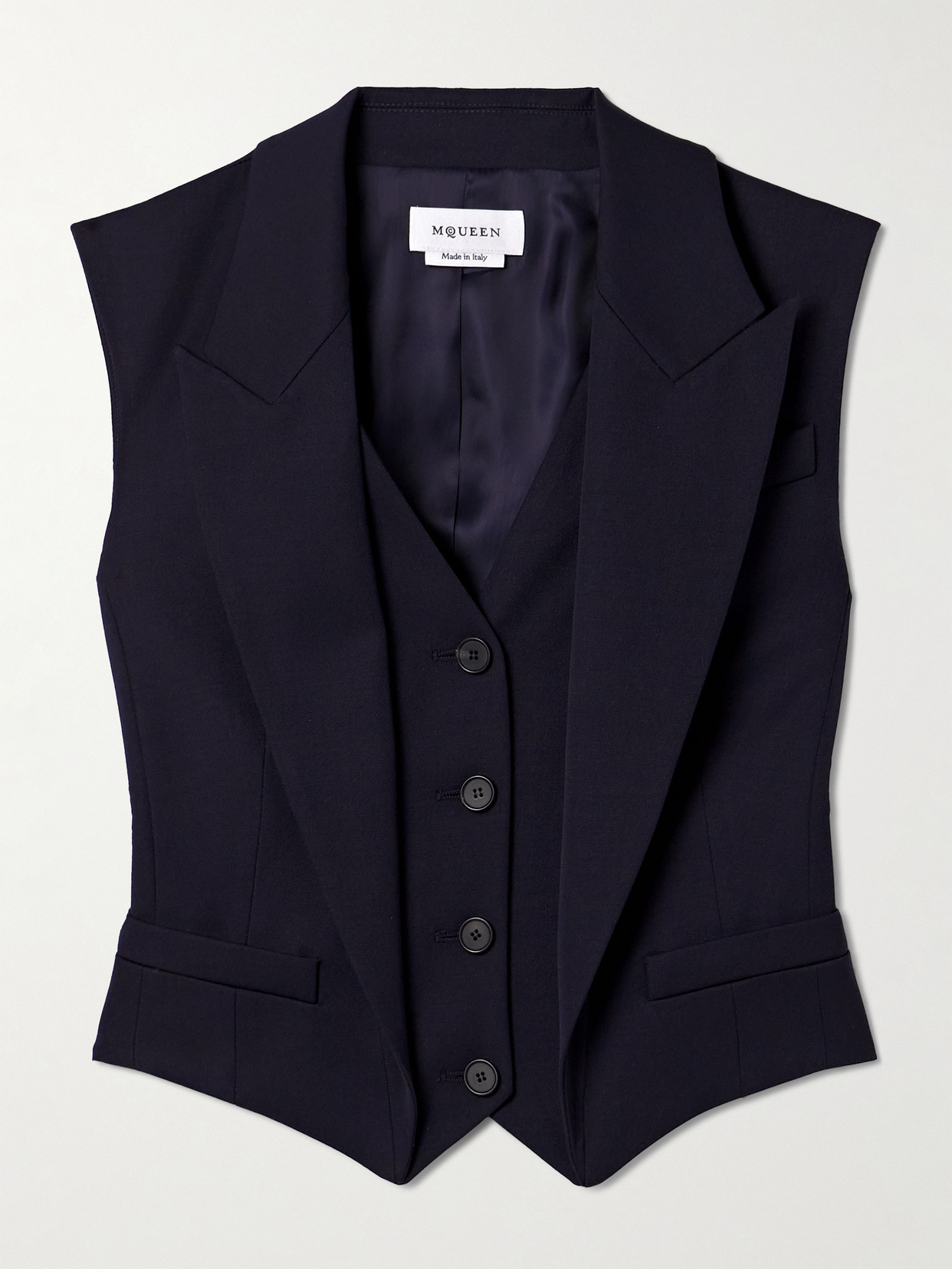 Alexander Mcqueen Grain De Poudre Wool Vest