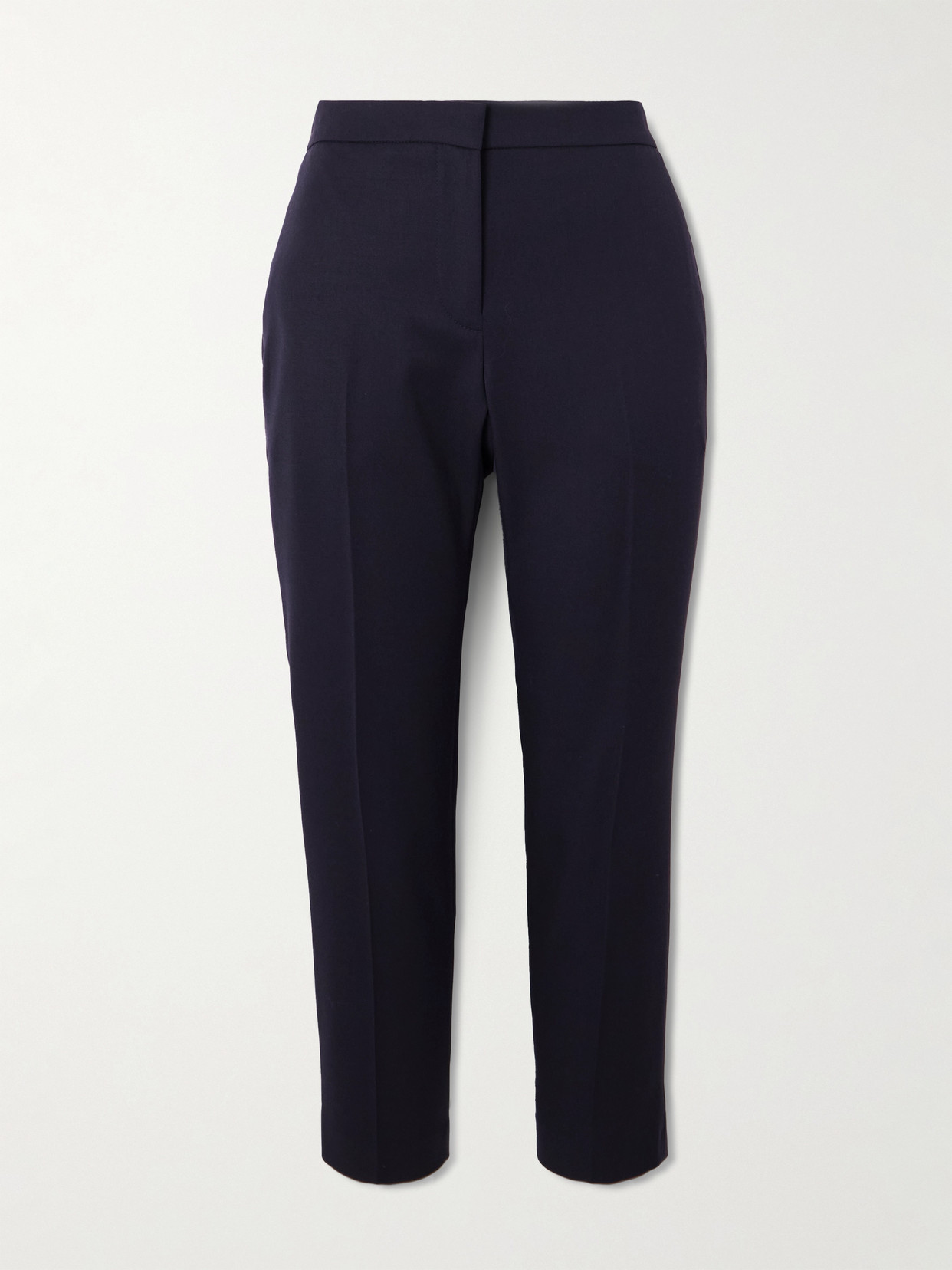 Alexander Mcqueen Cropped Grain De Poudre Wool Tapered Pants