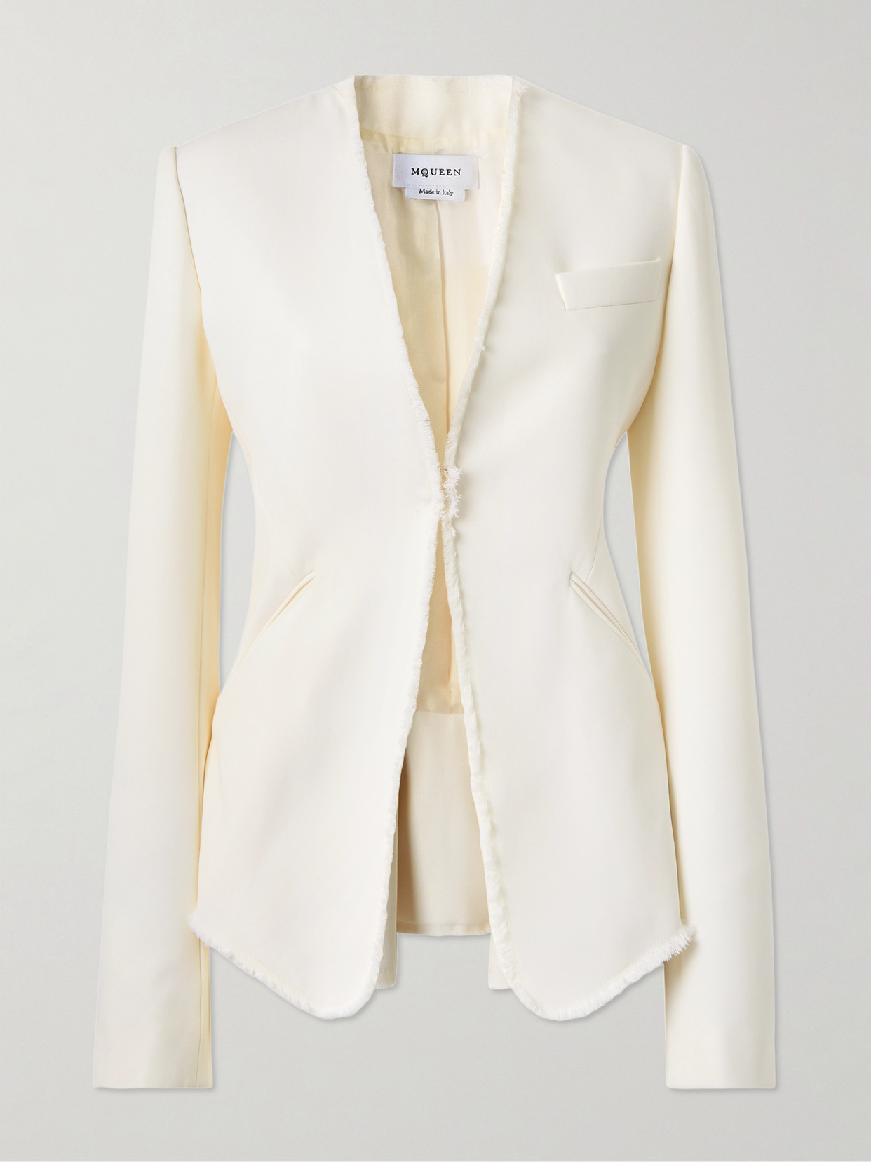 Alexander Mcqueen Frayed Wool Blazer