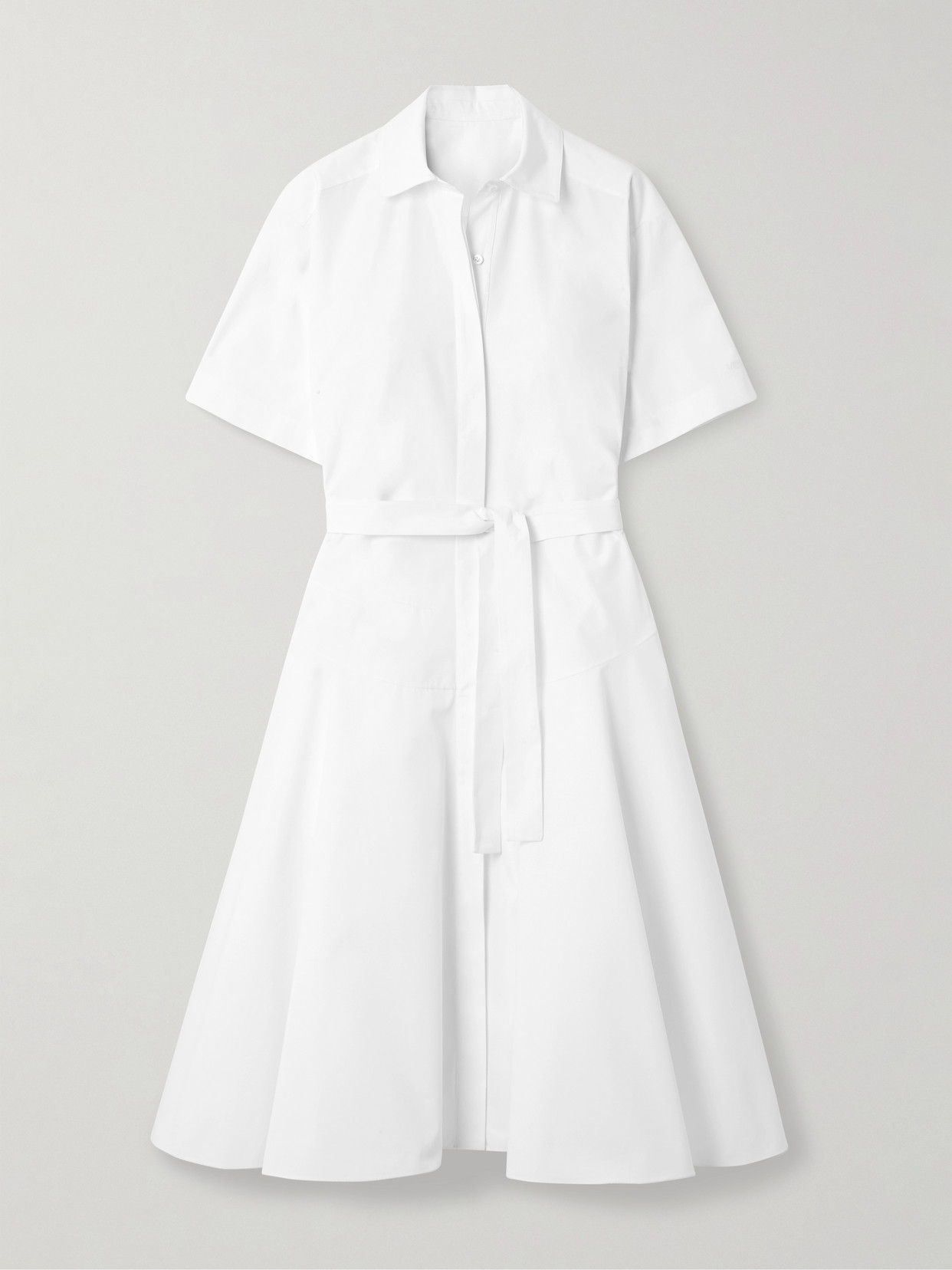 Alexander Mcqueen Belted Organic Cotton-poplin Midi Shirt Dress
