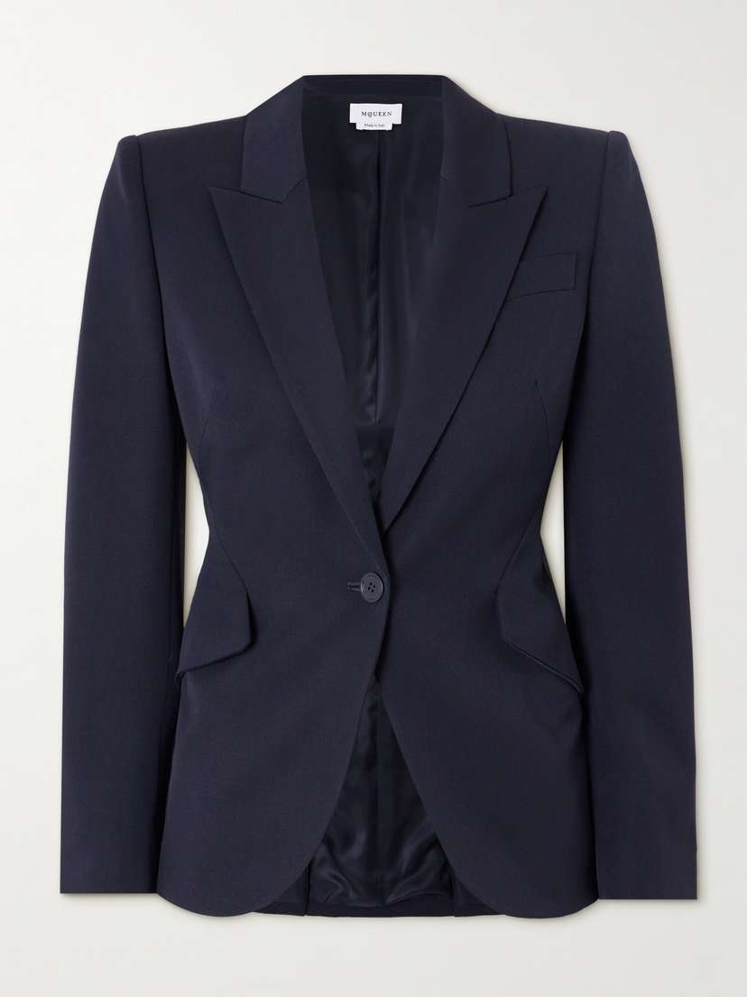McQueen Grain De Poudre Wool Blazer