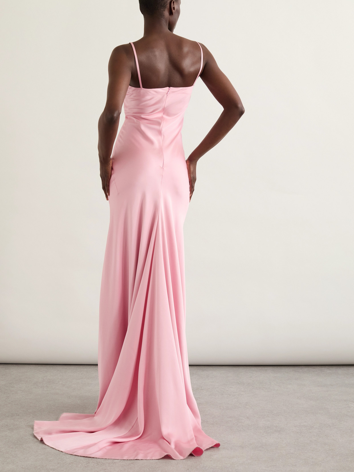 Alexander Mcqueen Silk-satin Gown In Pink