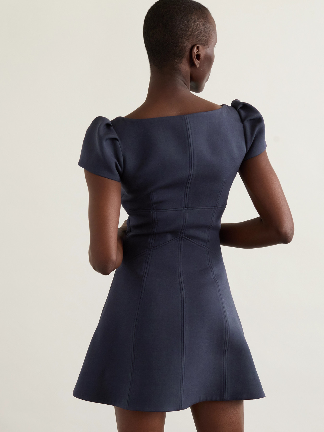 Alexander Mcqueen Short Dress With Short Gathered Sleeves