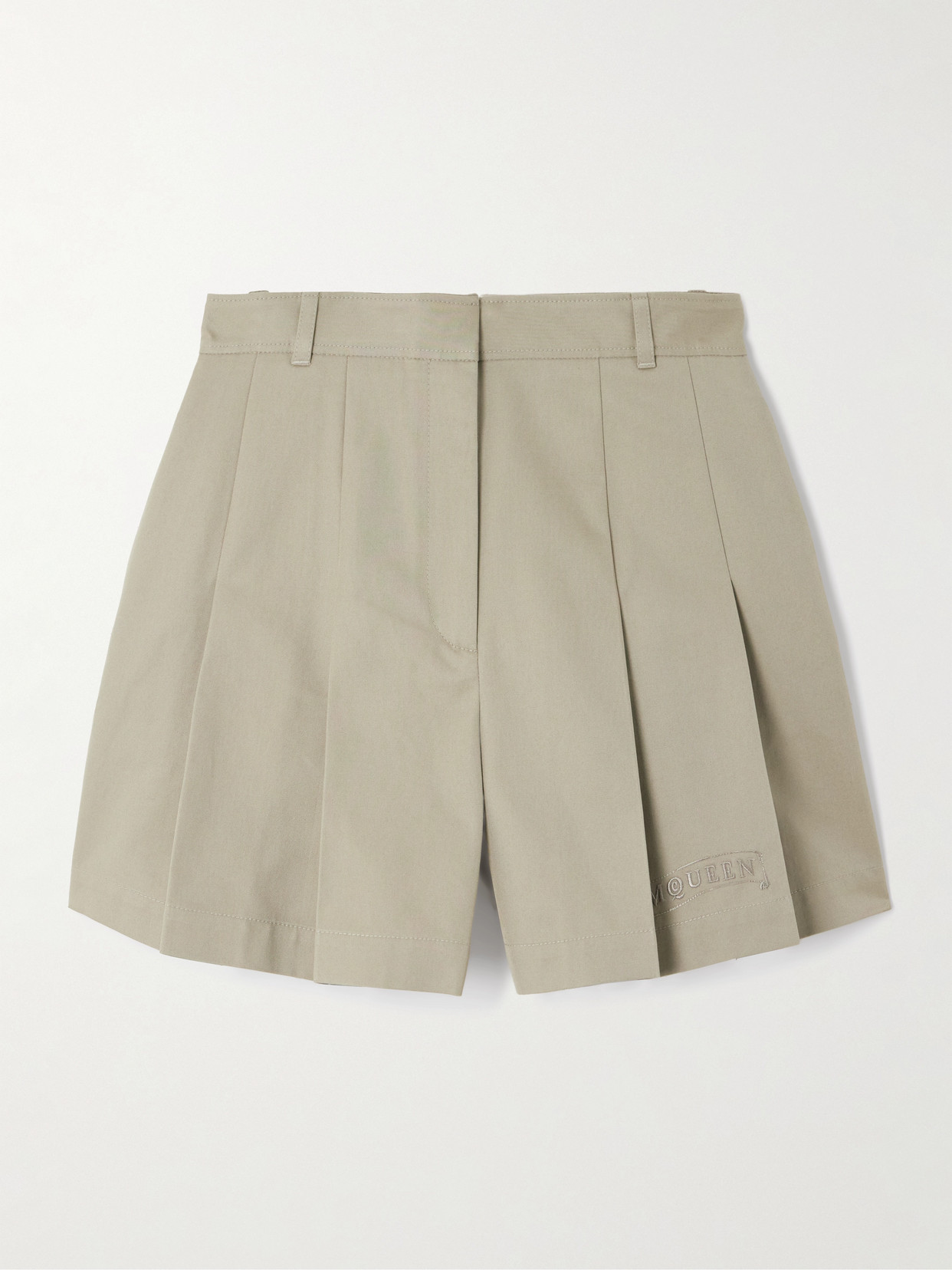Alexander Mcqueen Pleated Cotton-gabardine Shorts