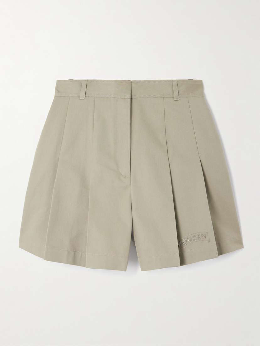 McQueen Pleated Cotton-gabardine Shorts