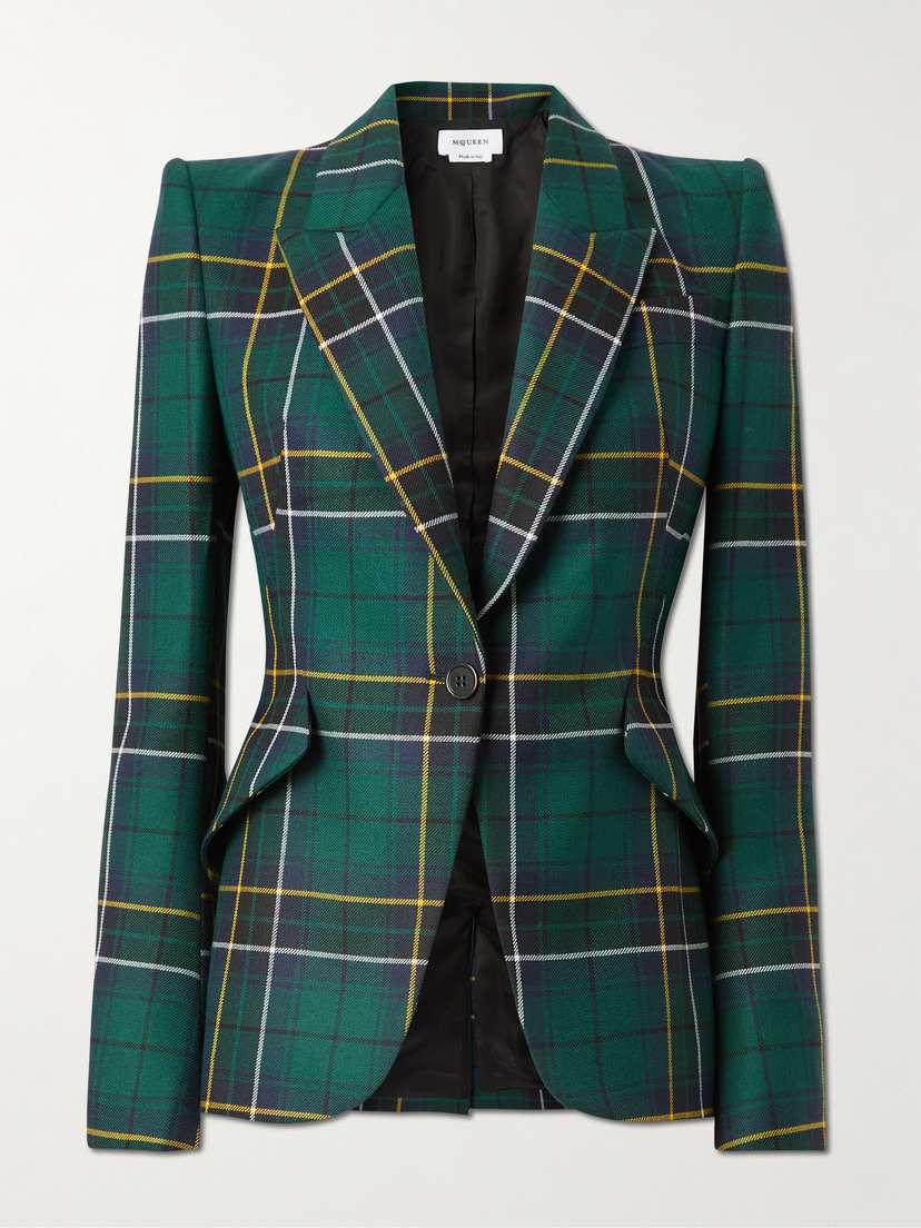 McQueen Checked Wool-twill Blazer