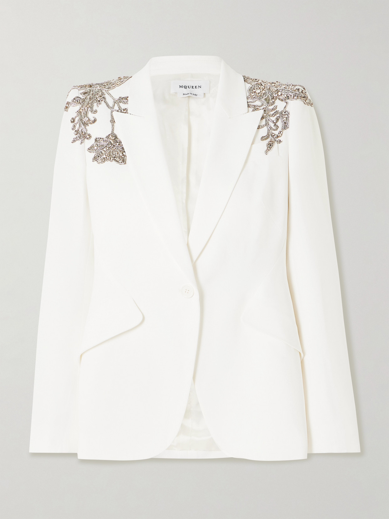 Alexander Mcqueen Embellished Crepe Blazer