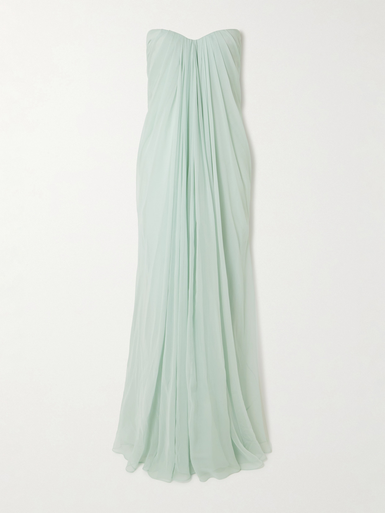 Alexander Mcqueen Strapless Draped Silk-chiffon Bustier Gown