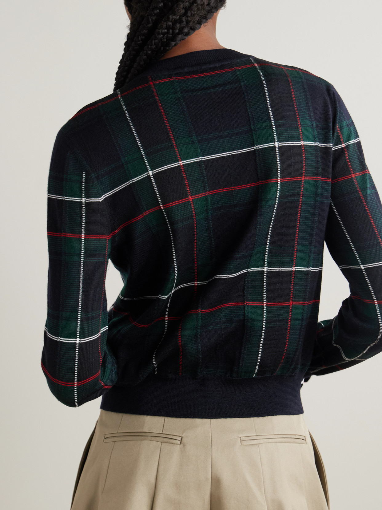 Alexander Mcqueen Checked Wool Cardigan In Multi