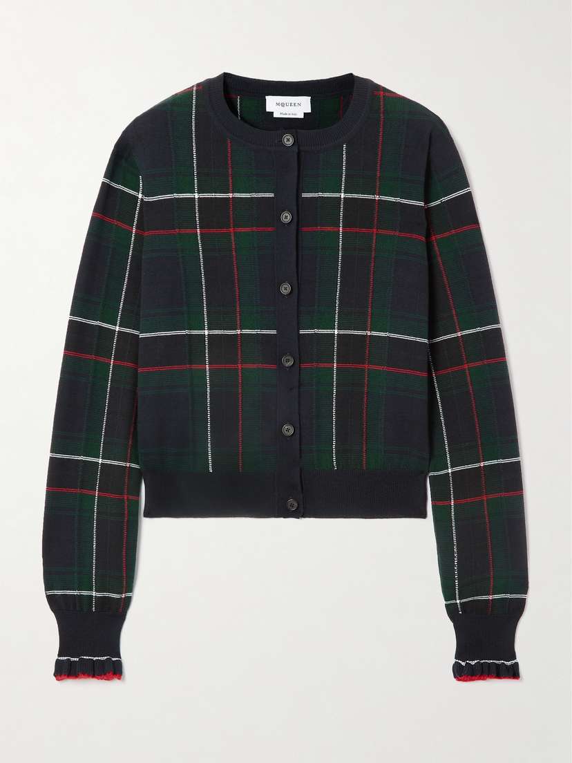 McQueen Checked Wool Cardigan