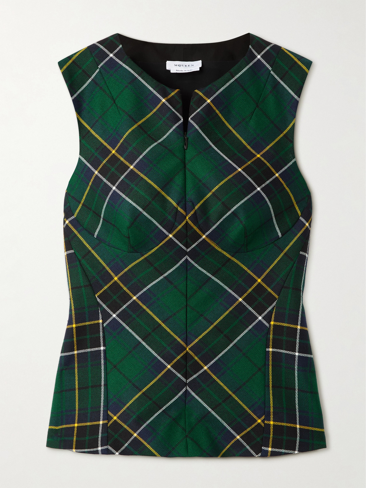 Alexander Mcqueen Checked Wool-twill Vest In Multi