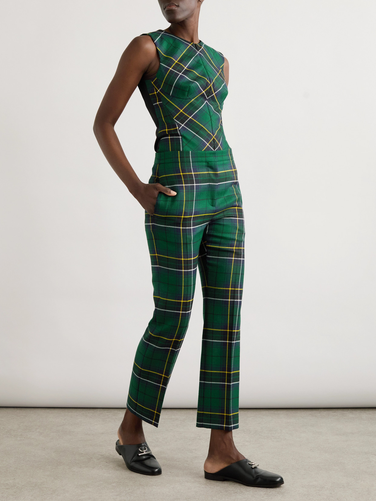 Alexander Mcqueen Checked Wool-twill Vest In Multi