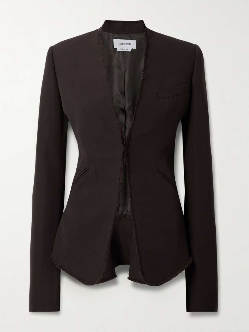 McQueen Frayed Wool Blazer
