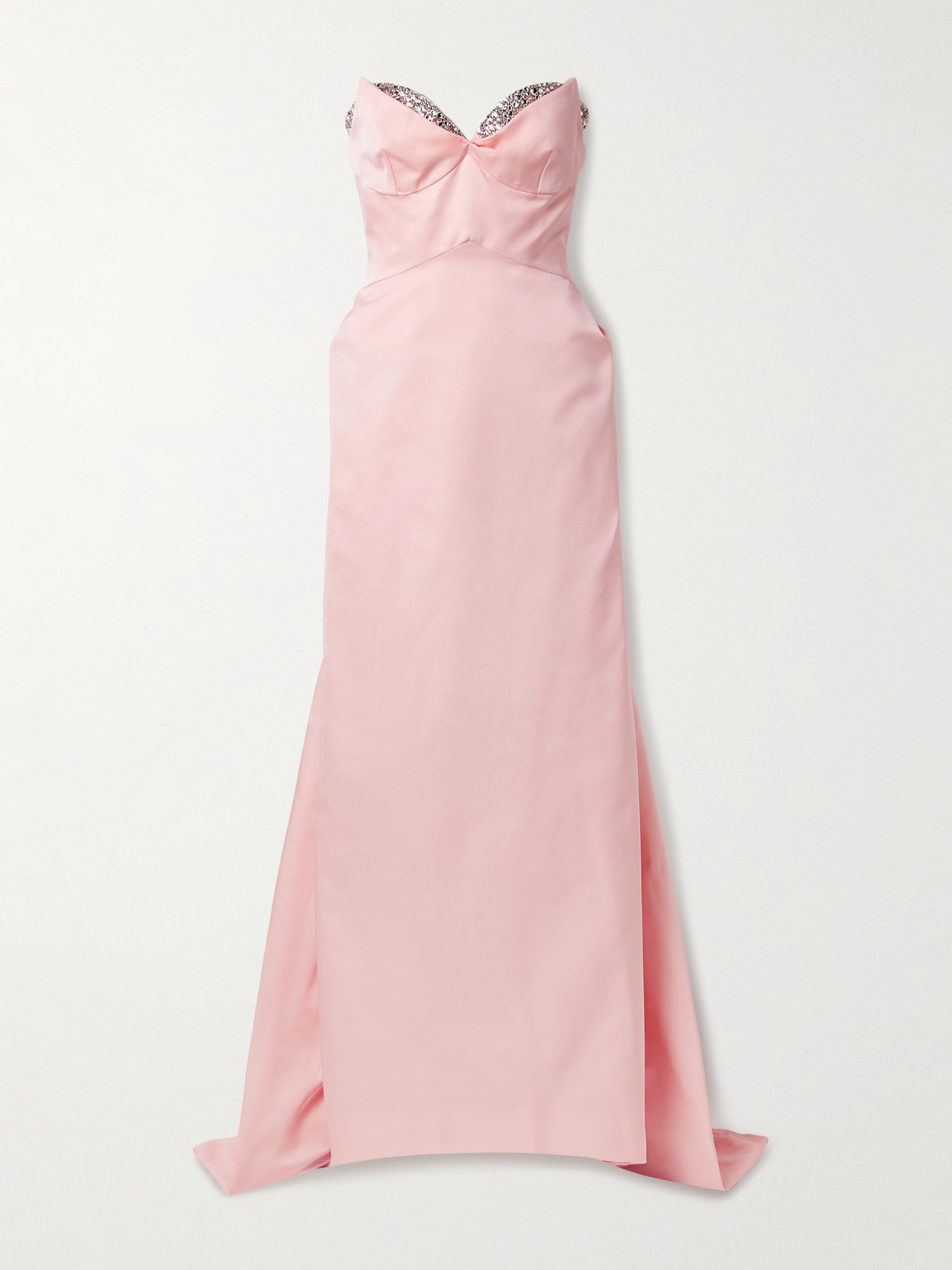Alexander Mcqueen Strapless Crystal-embellished Taffeta Gown In Pink