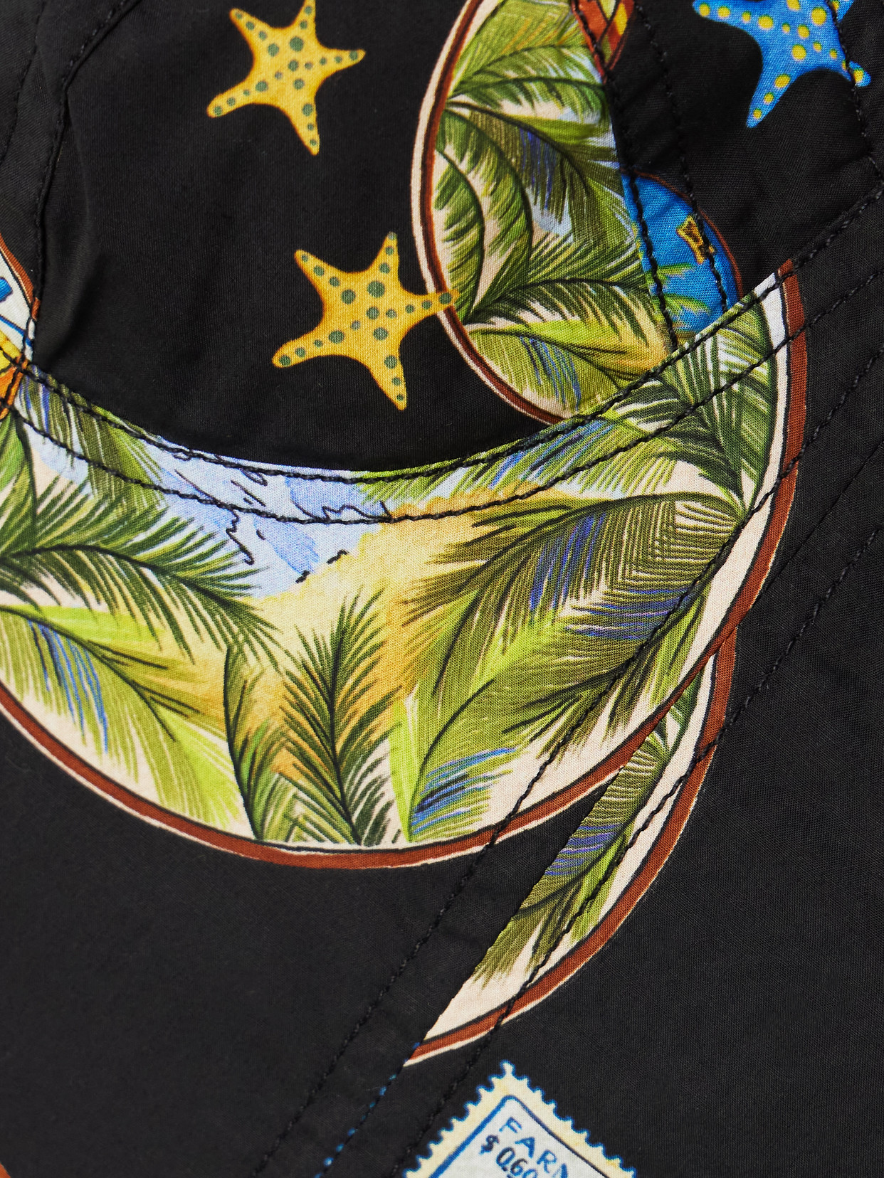 Cropped Printed Cotton Bustier Top