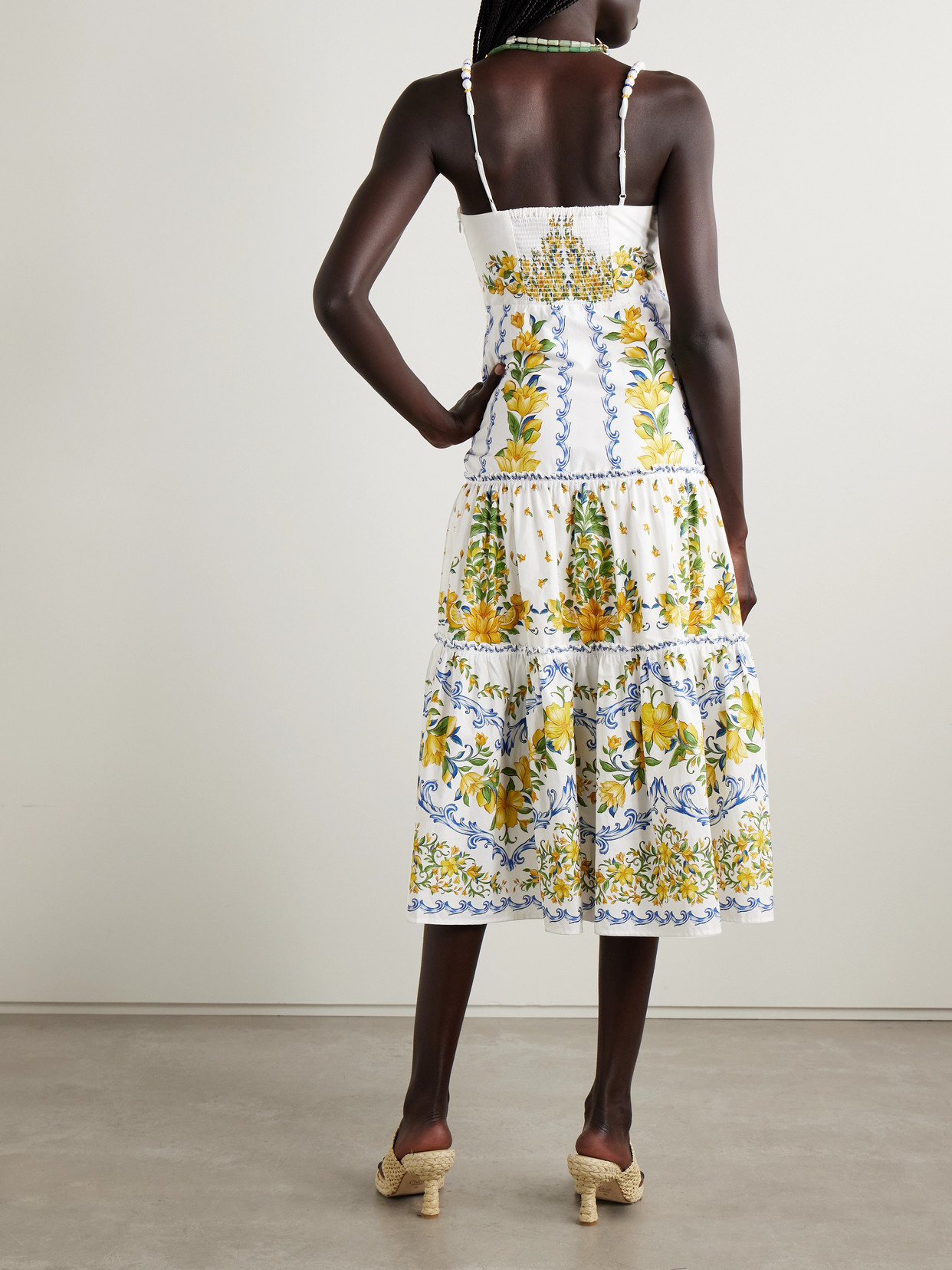 Farm Rio Sicily Midi Dress In White