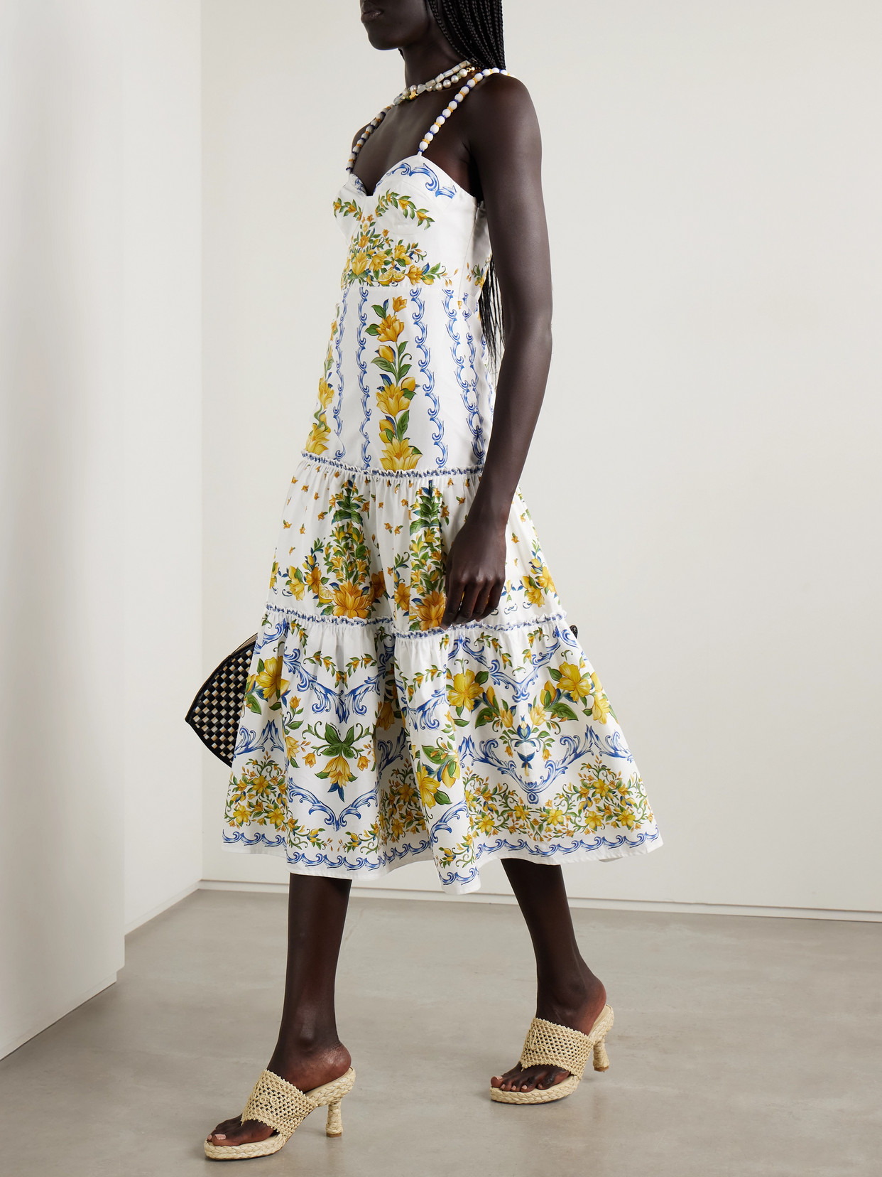 Farm Rio Sicily Midi Dress In White