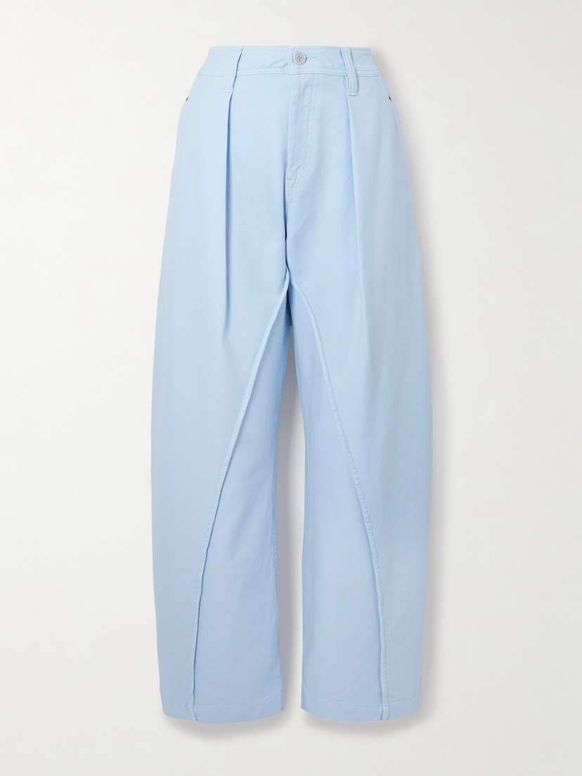 JW Anderson Pleated Cotton-twill Barrel-leg Pants