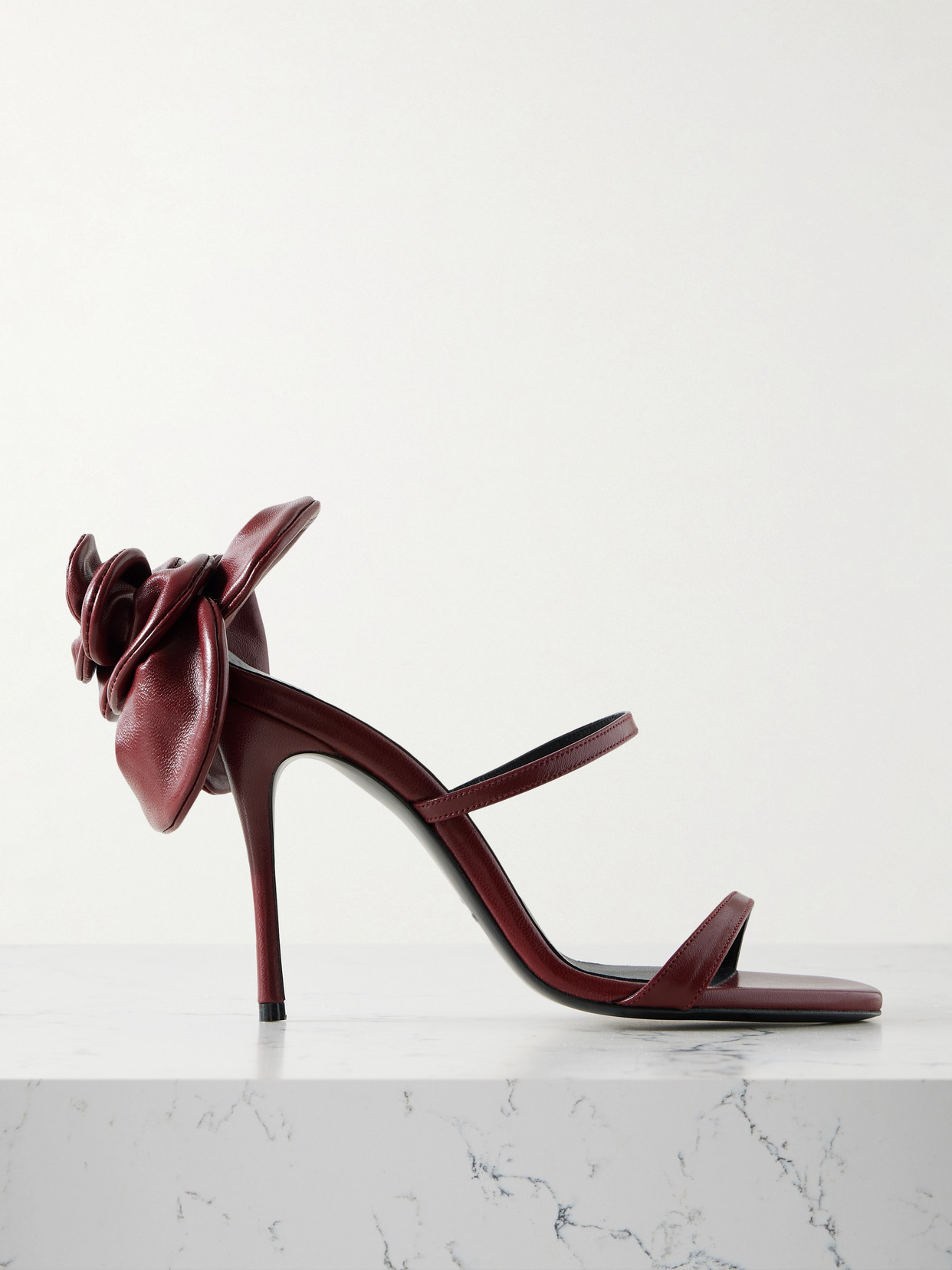Magda Butrym Appliquéd Leather Sandals In Burgundy