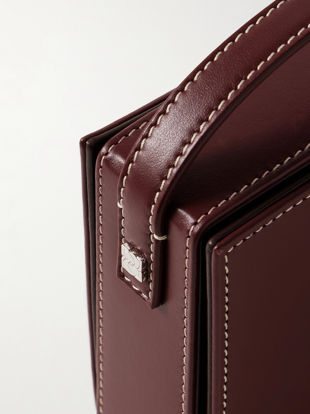 Magda Butrym Apolonia Embellished Leather Tote In Burgundy