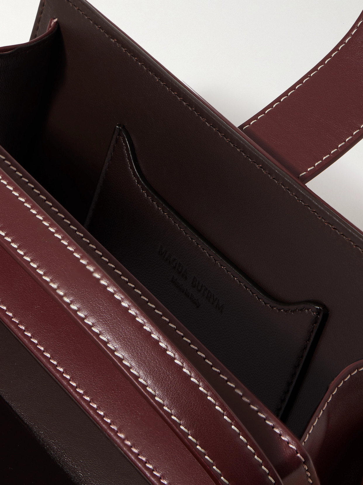 Magda Butrym Apolonia Embellished Leather Tote In Burgundy