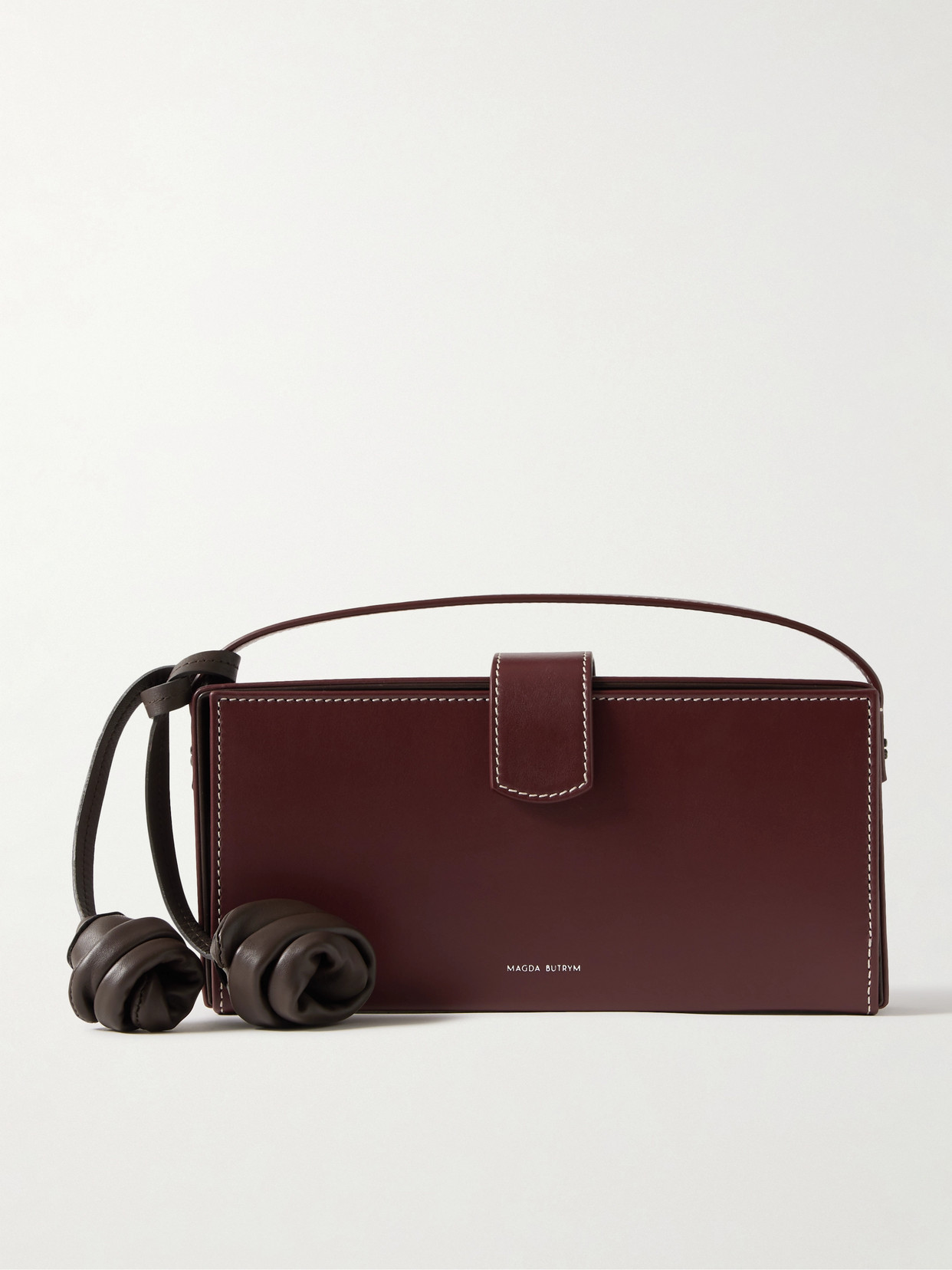 Magda Butrym Apolonia Embellished Leather Tote In Burgundy