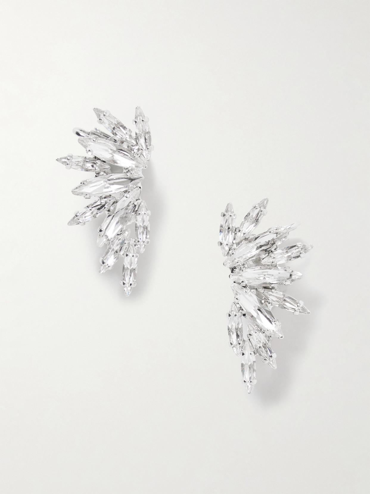 Magda Butrym - Silver-tone Crystal Clip Earrings - One size