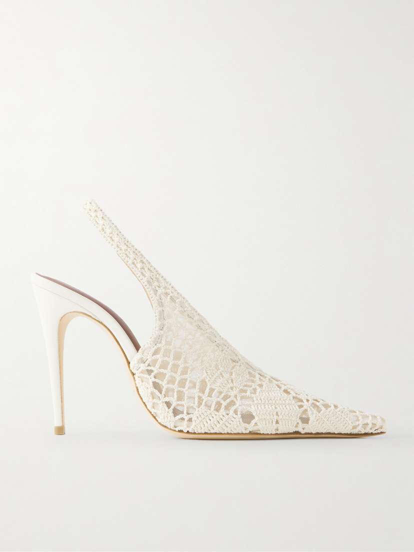 Magda Butrym Crocheted Cotton-blend Slingback Pumps
