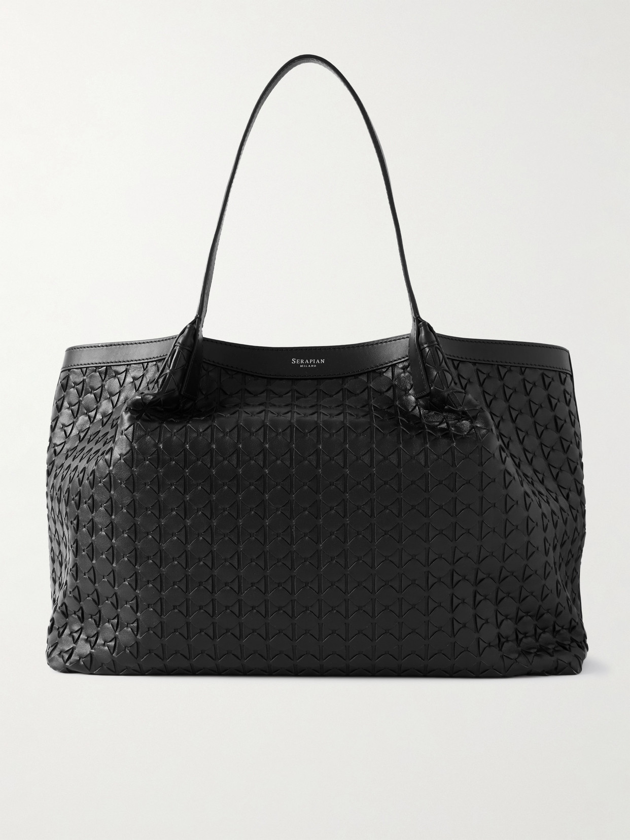 Serapian Secret Large Woven Leather Tote