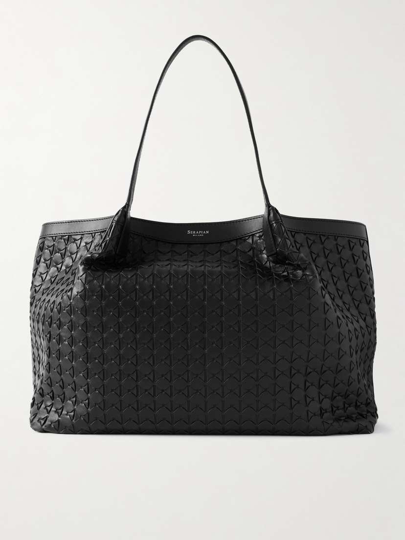 Serapian Secret Large Woven Leather Tote