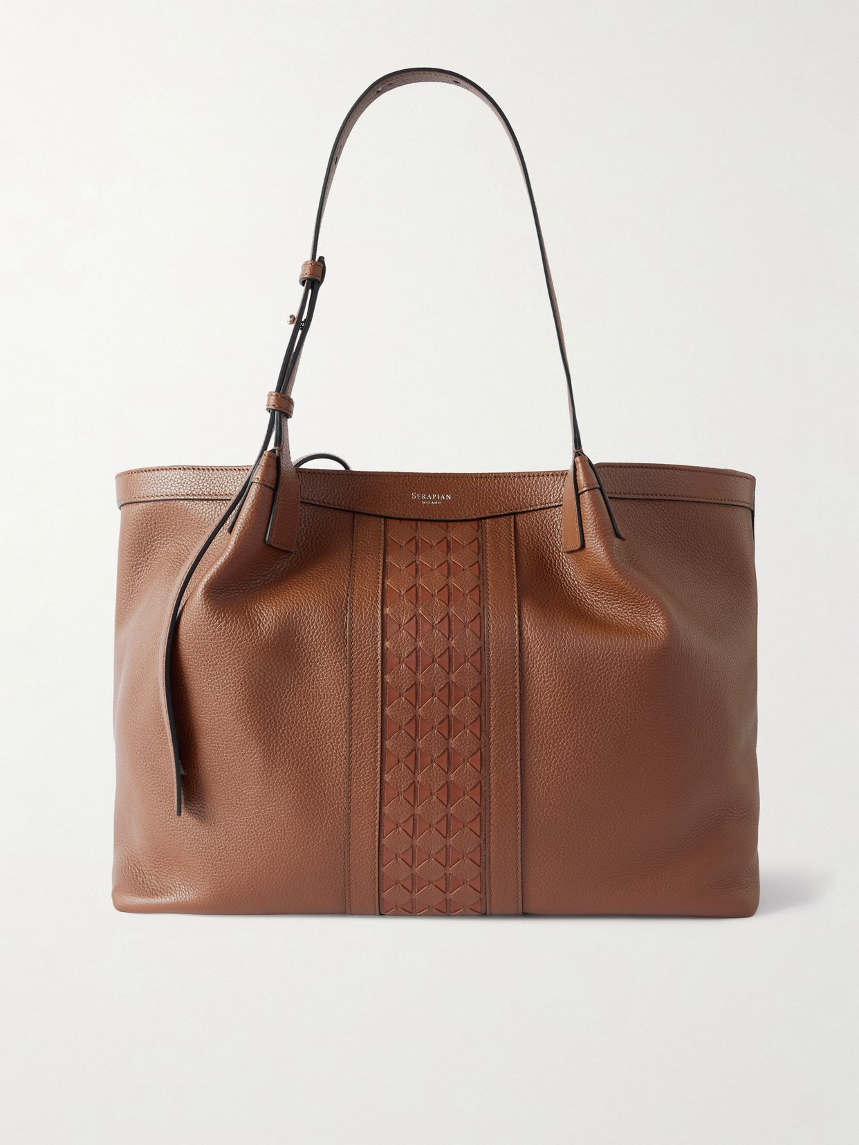 Secret textured-leather tote
