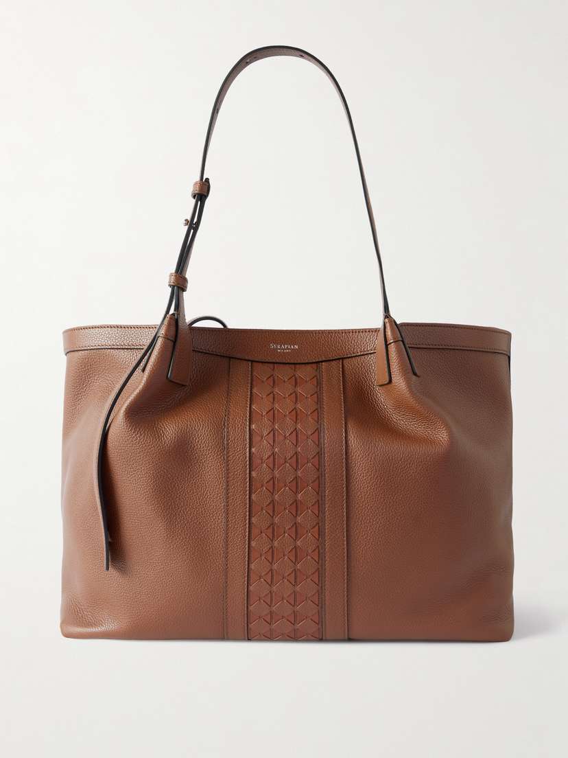 Serapian Secret Textured-leather Tote