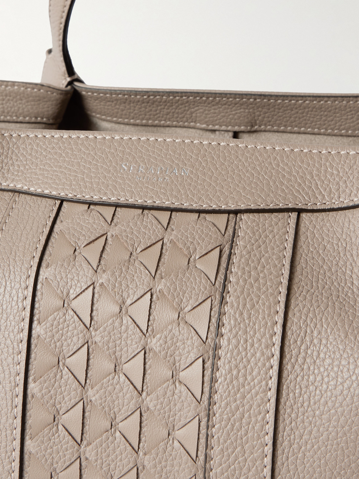 Serapian Secret Small Textured-leather Tote