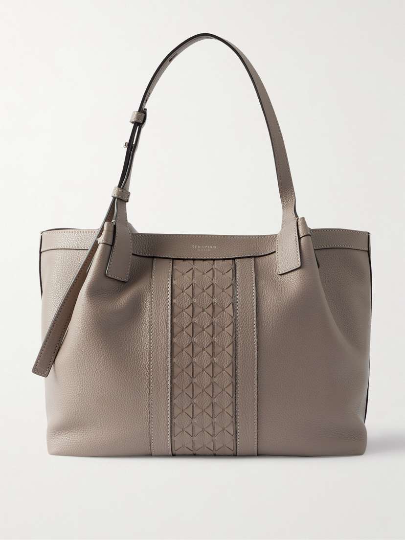 Serapian Secret Small Textured-leather Tote