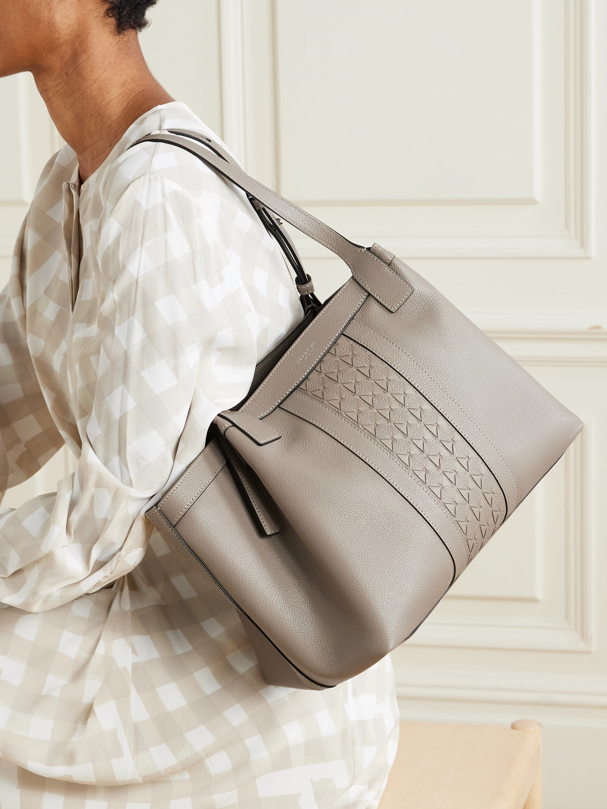 Serapian Secret Small Textured-leather Tote