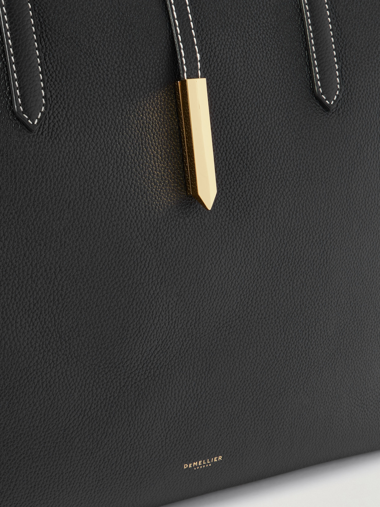 Demellier Tokyo Textured-leather Tote In Black