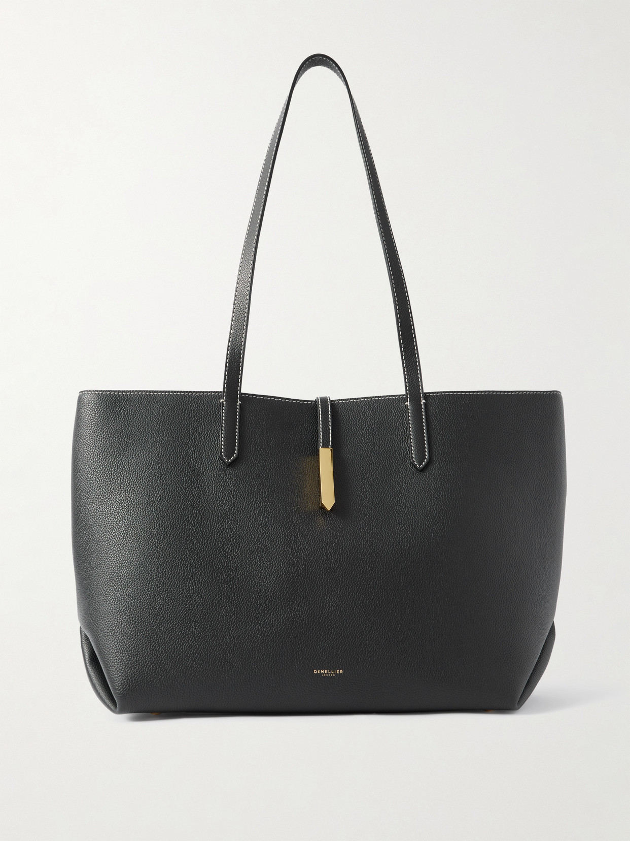 Demellier Tokyo Textured-leather Tote In Black