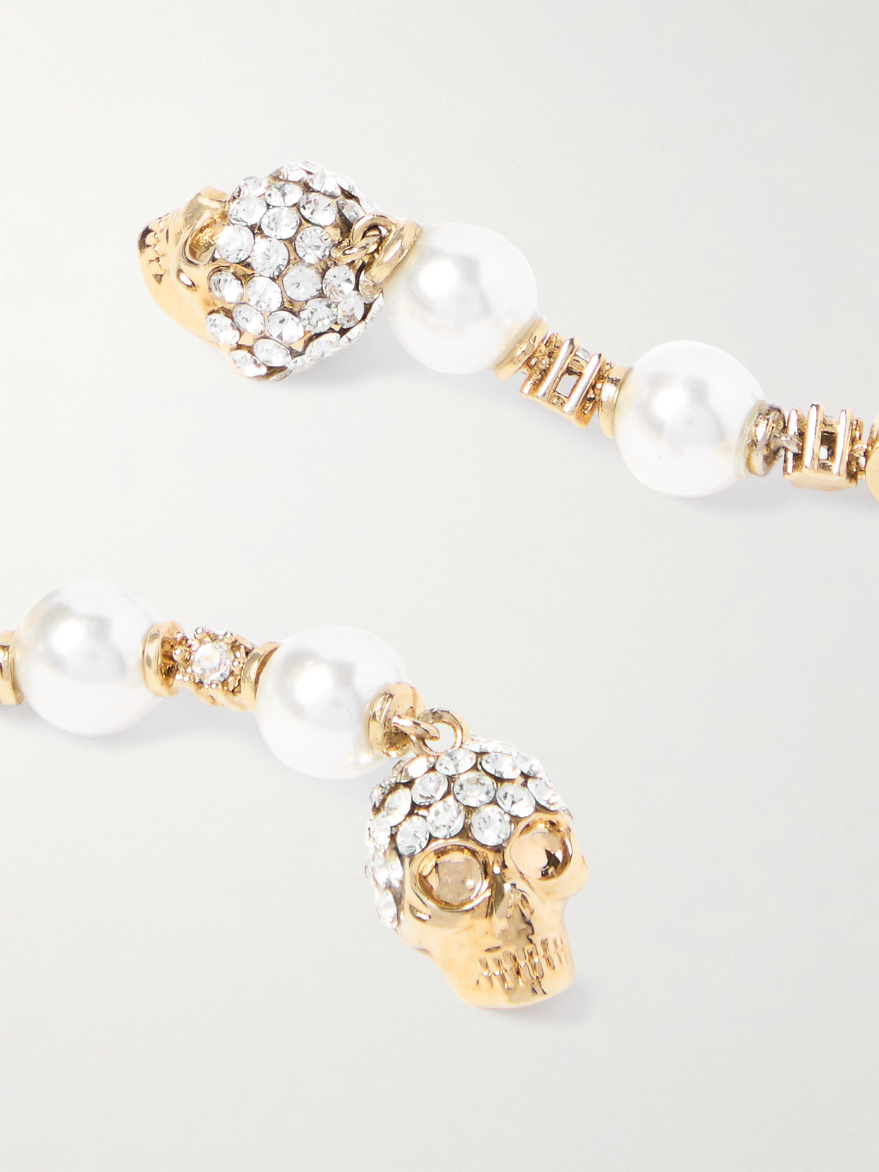 Alexander Mcqueen Gold-tone, Faux Pearl And Crystal Earrings