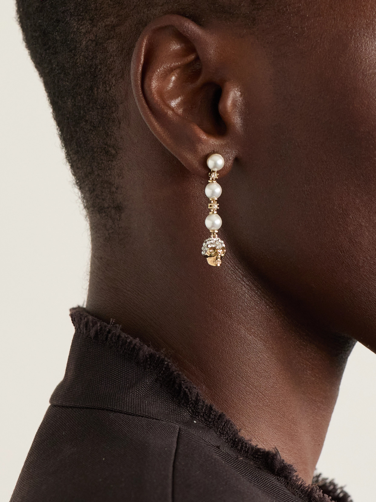 Alexander Mcqueen Gold-tone, Faux Pearl And Crystal Earrings