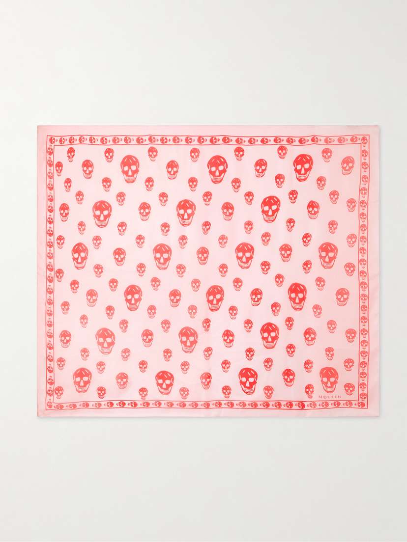 McQueen Printed Silk-chiffon Scarf