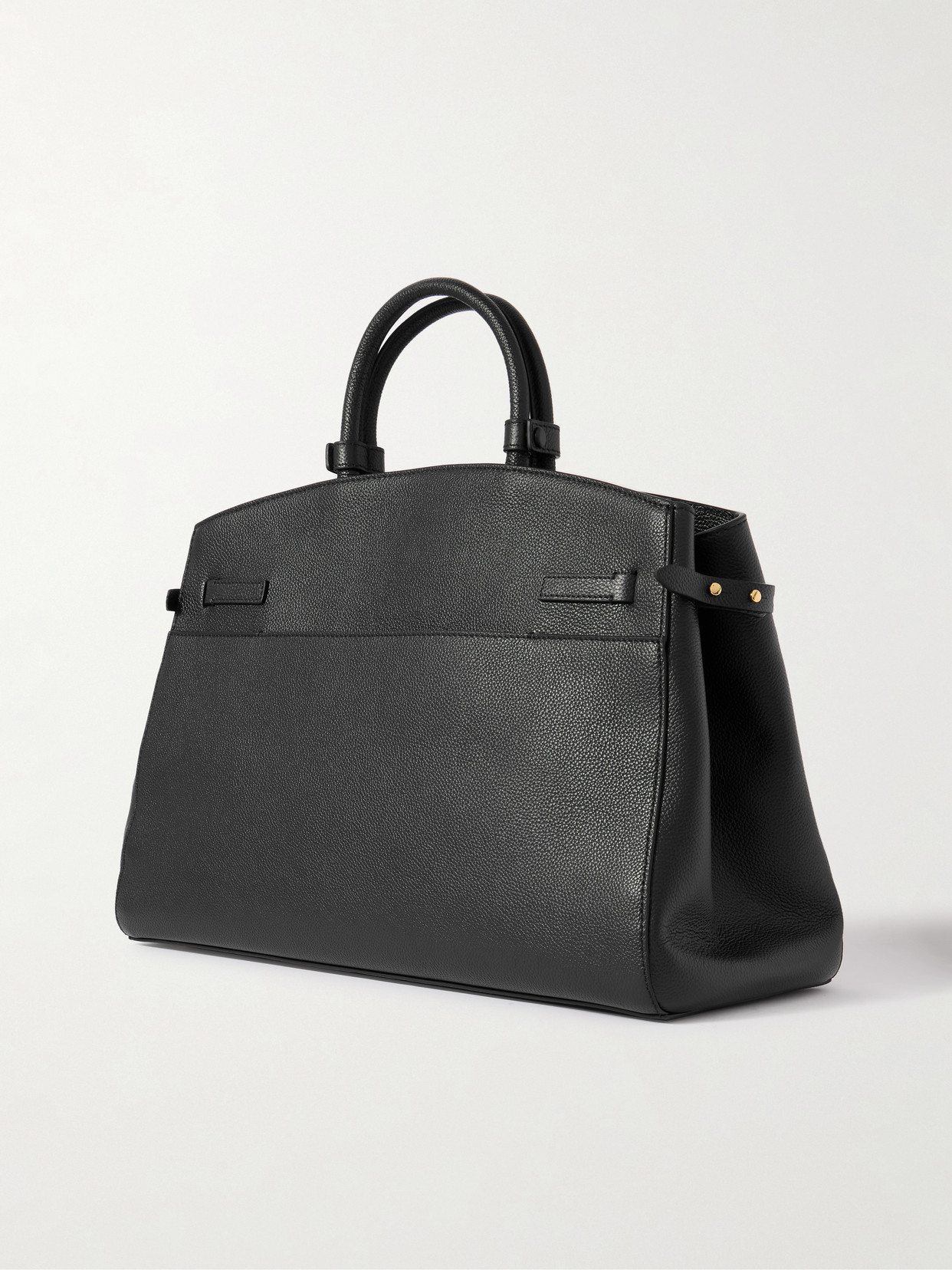 Demellier The Hudson Small Textured-leather Tote In Black