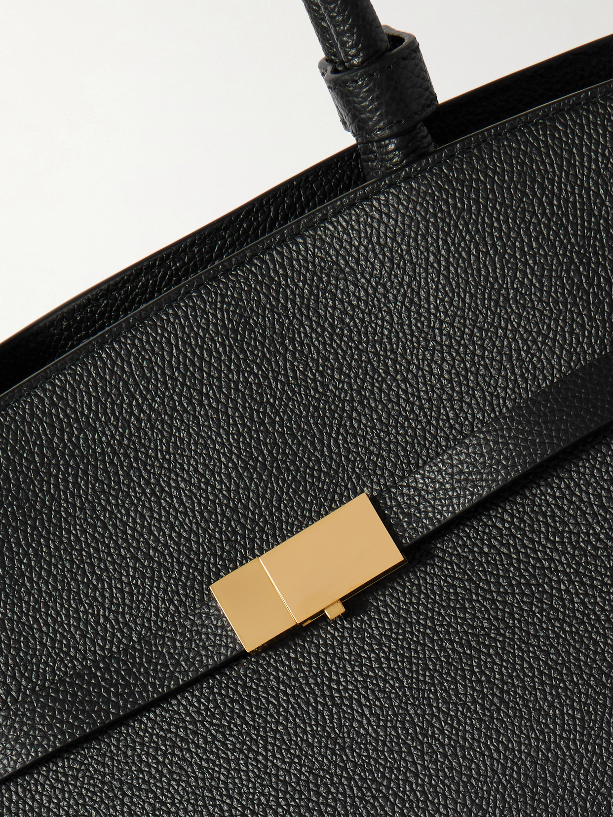 Demellier The Hudson Small Textured-leather Tote In Black