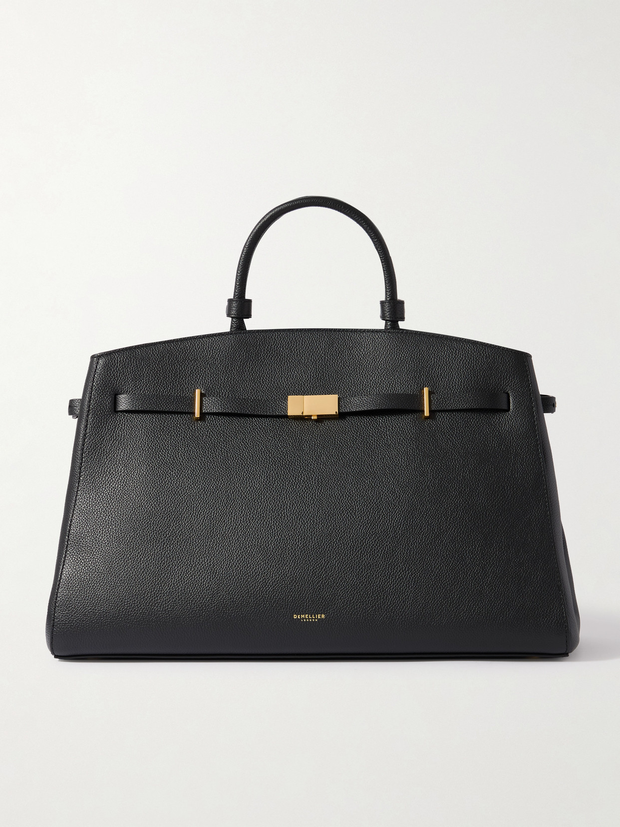 Demellier The Hudson Small Textured-leather Tote In Black