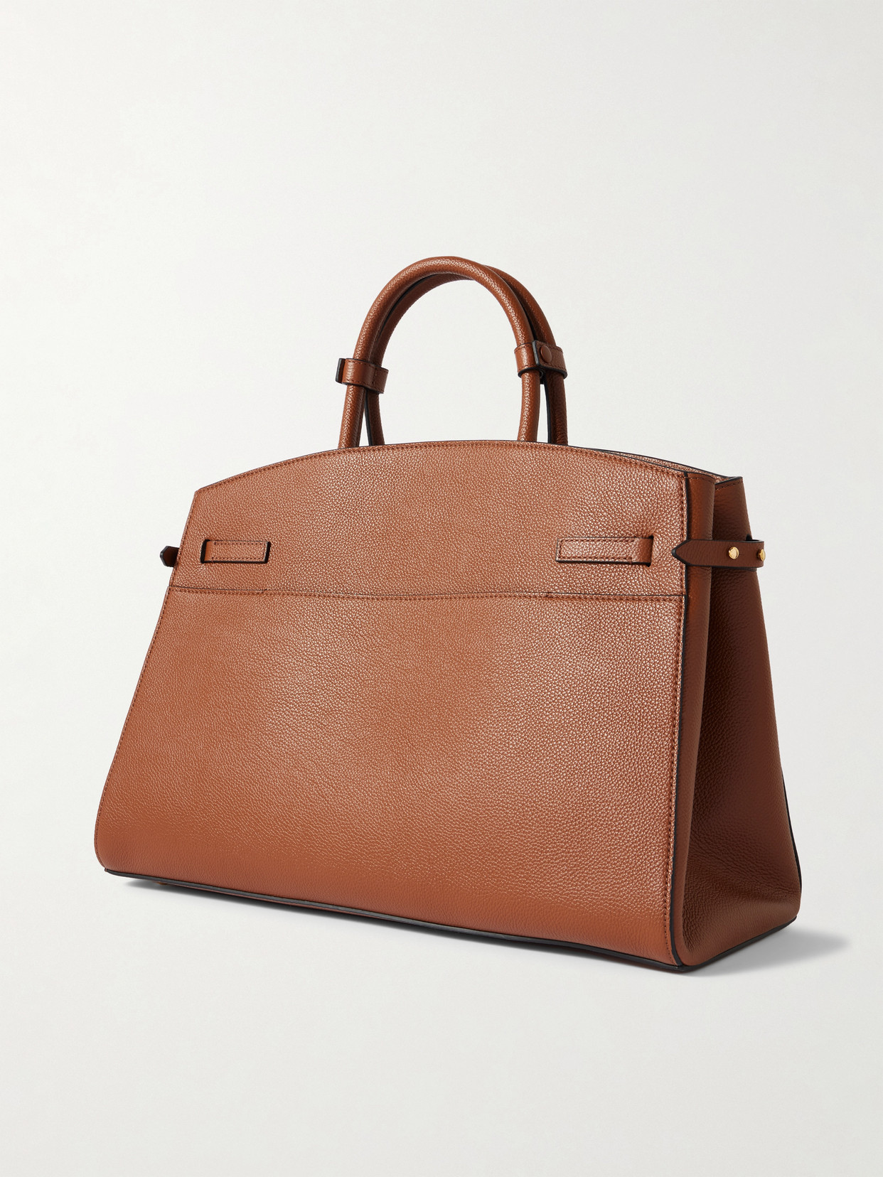 Demellier The Hudson Small Textured-leather Tote In Brown