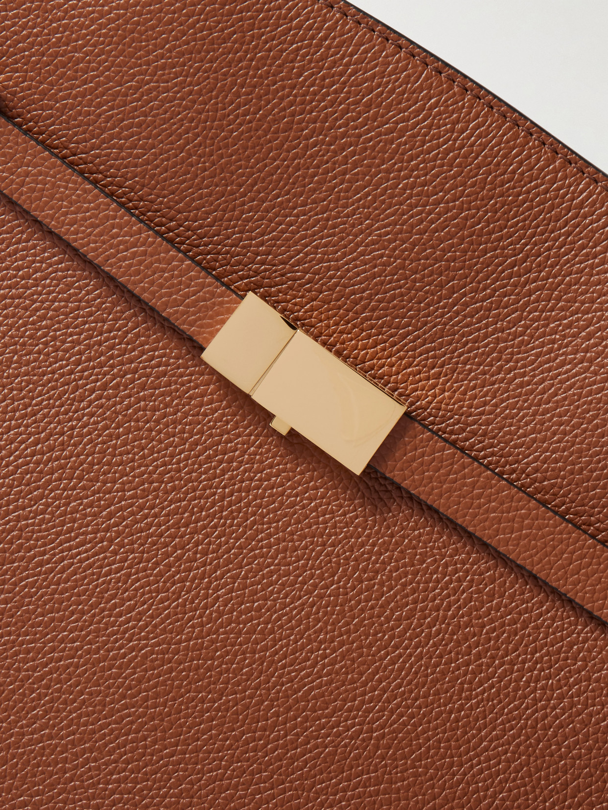 Demellier The Hudson Small Textured-leather Tote In Brown